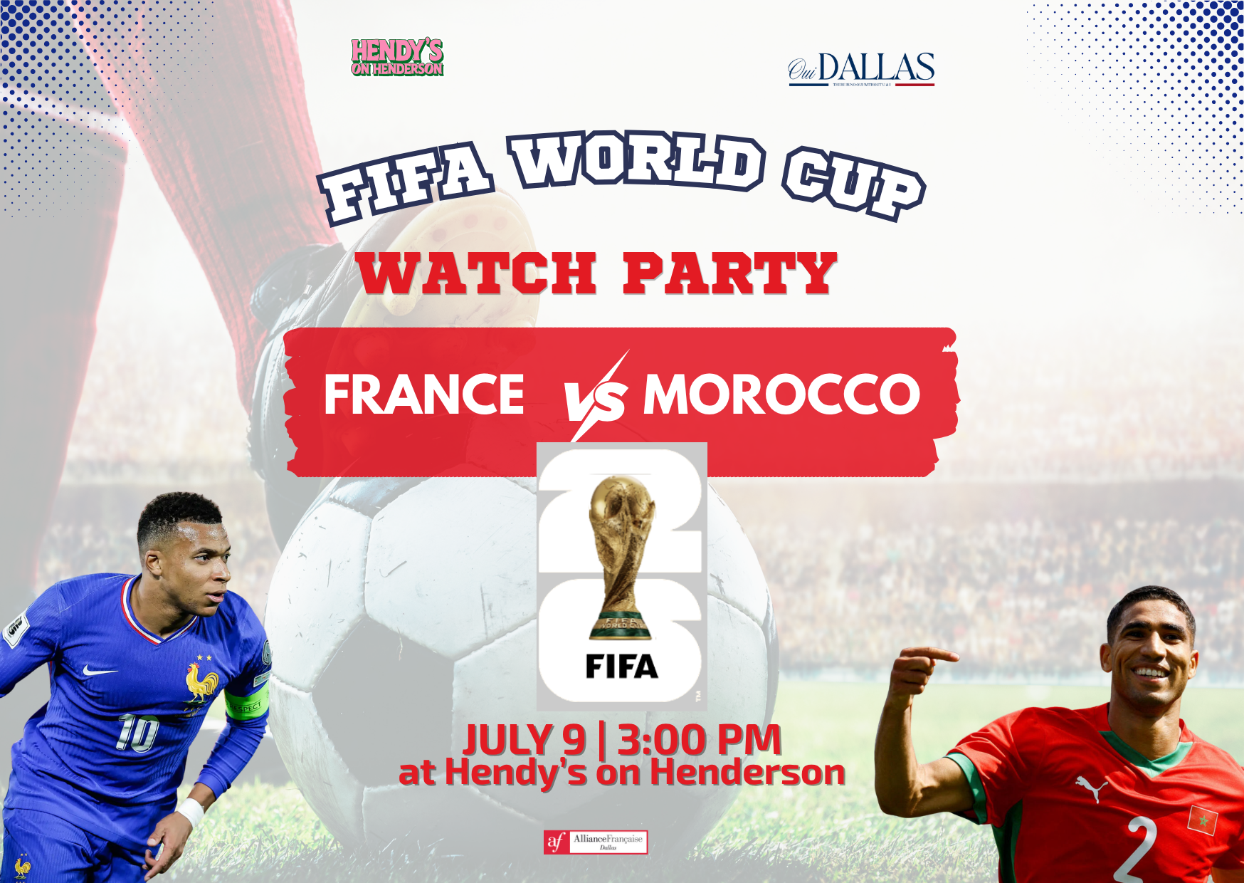 Fifa World Cup watch party: France vs Morocco