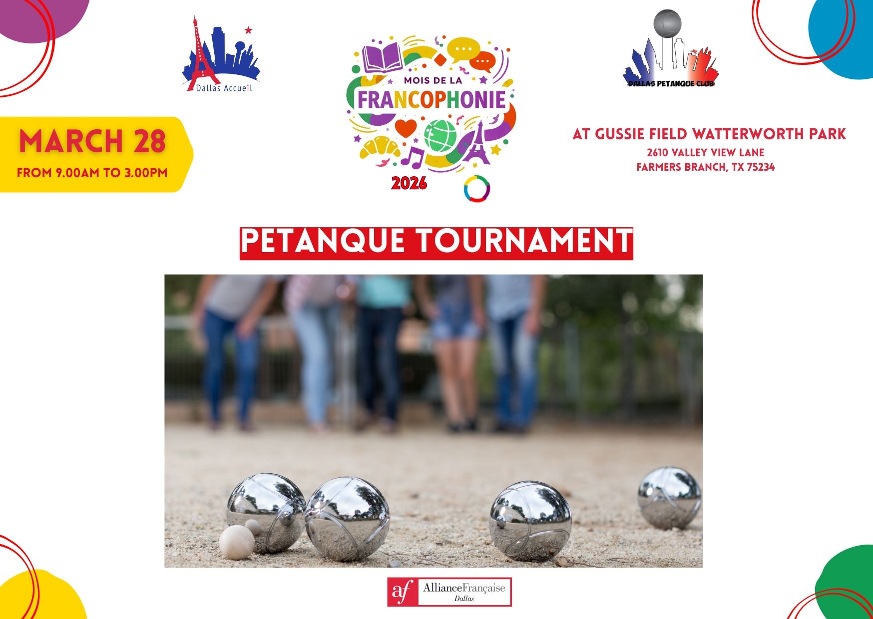 Pétanque in Texas – Francophonie Month Tournament