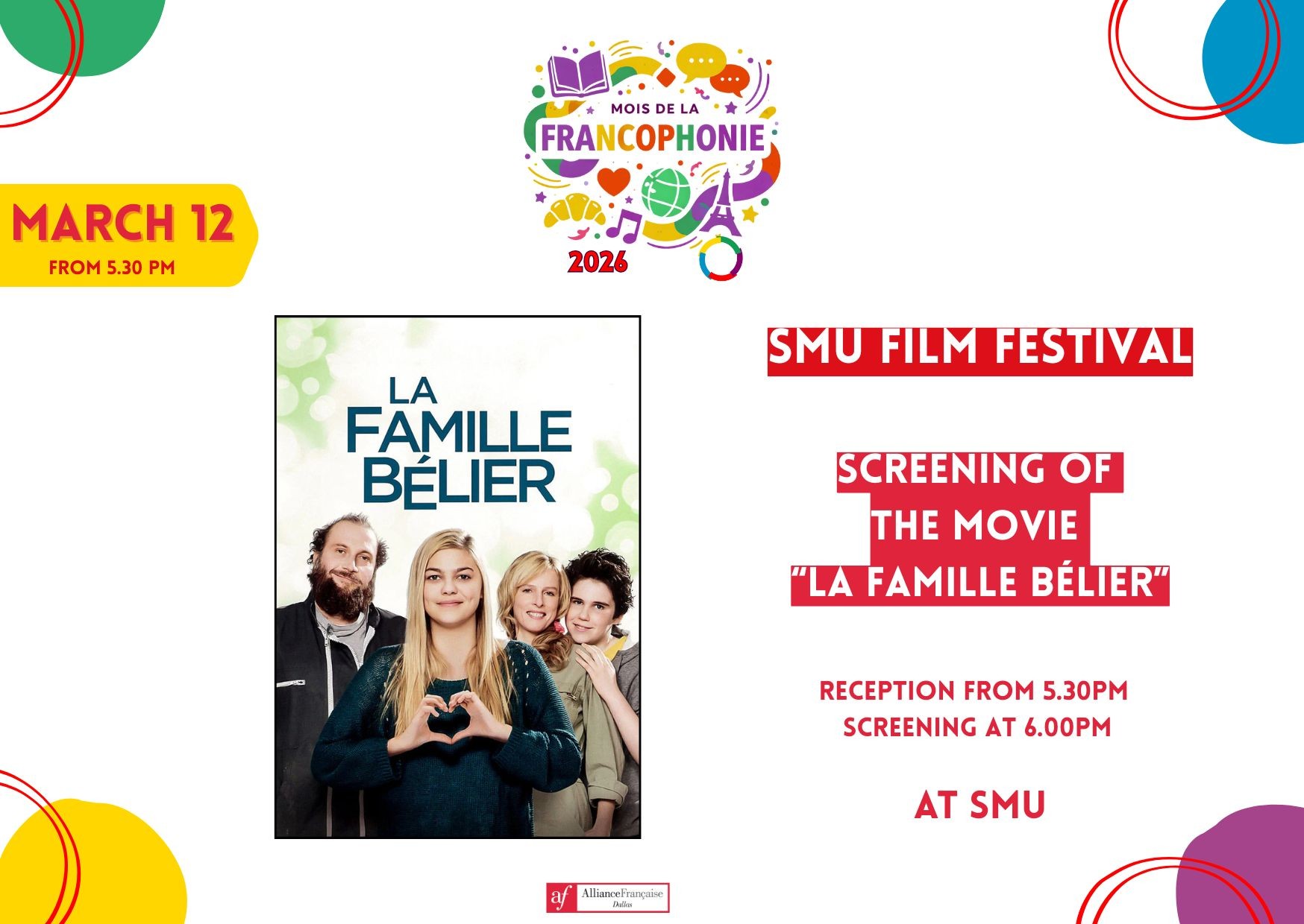 Screening of La Famille Bélier - SMU FILM FESTIVAL