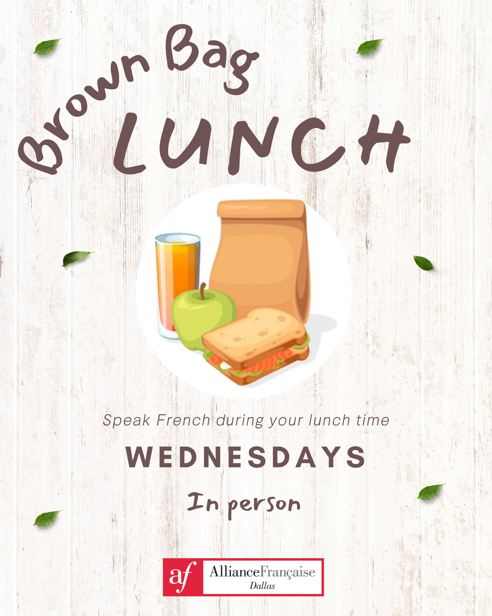 In person Brown Bag Lunch