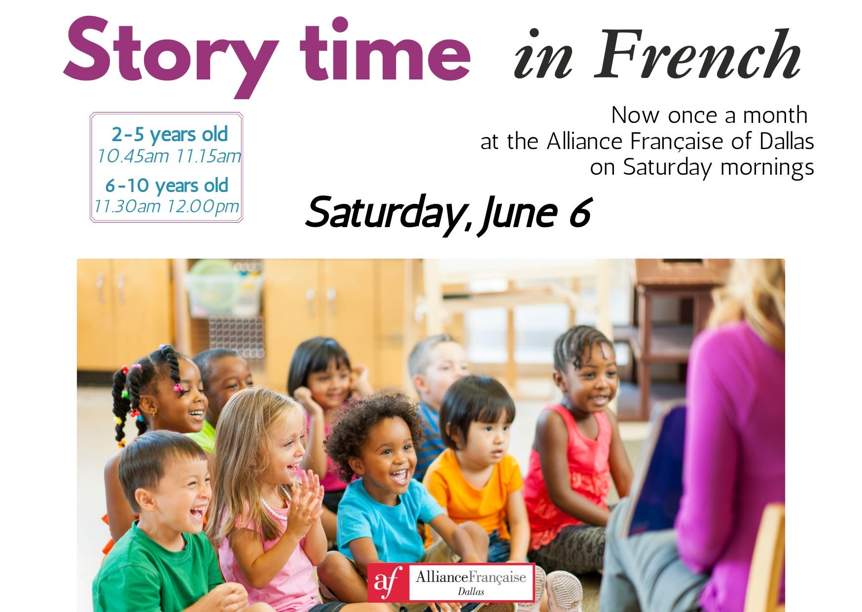 Story time in French for kids