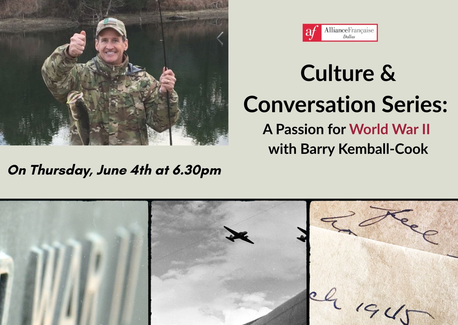 Culture & Conversation Series: A Passion for World War II  with Barry Kemball-Cook