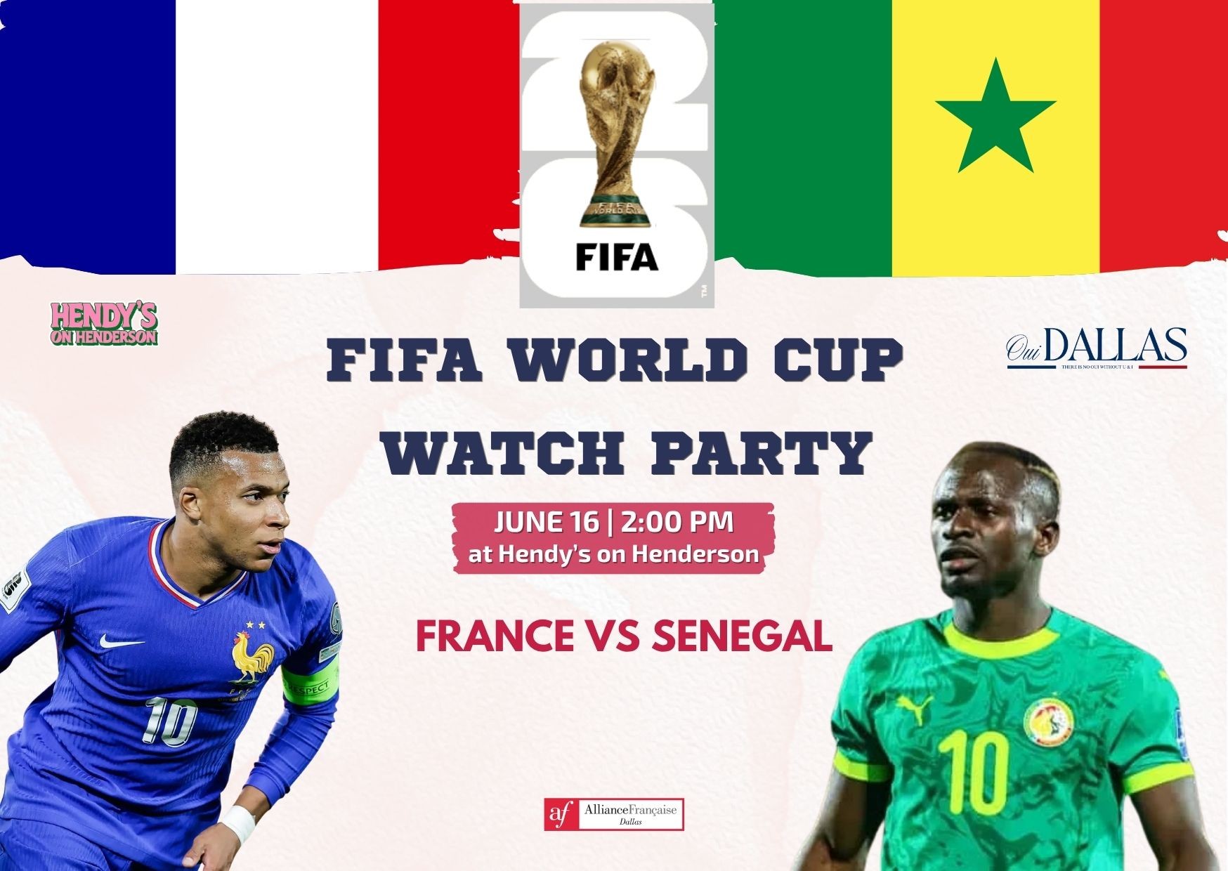 Fifa World Cup watch party: France vs Senegal