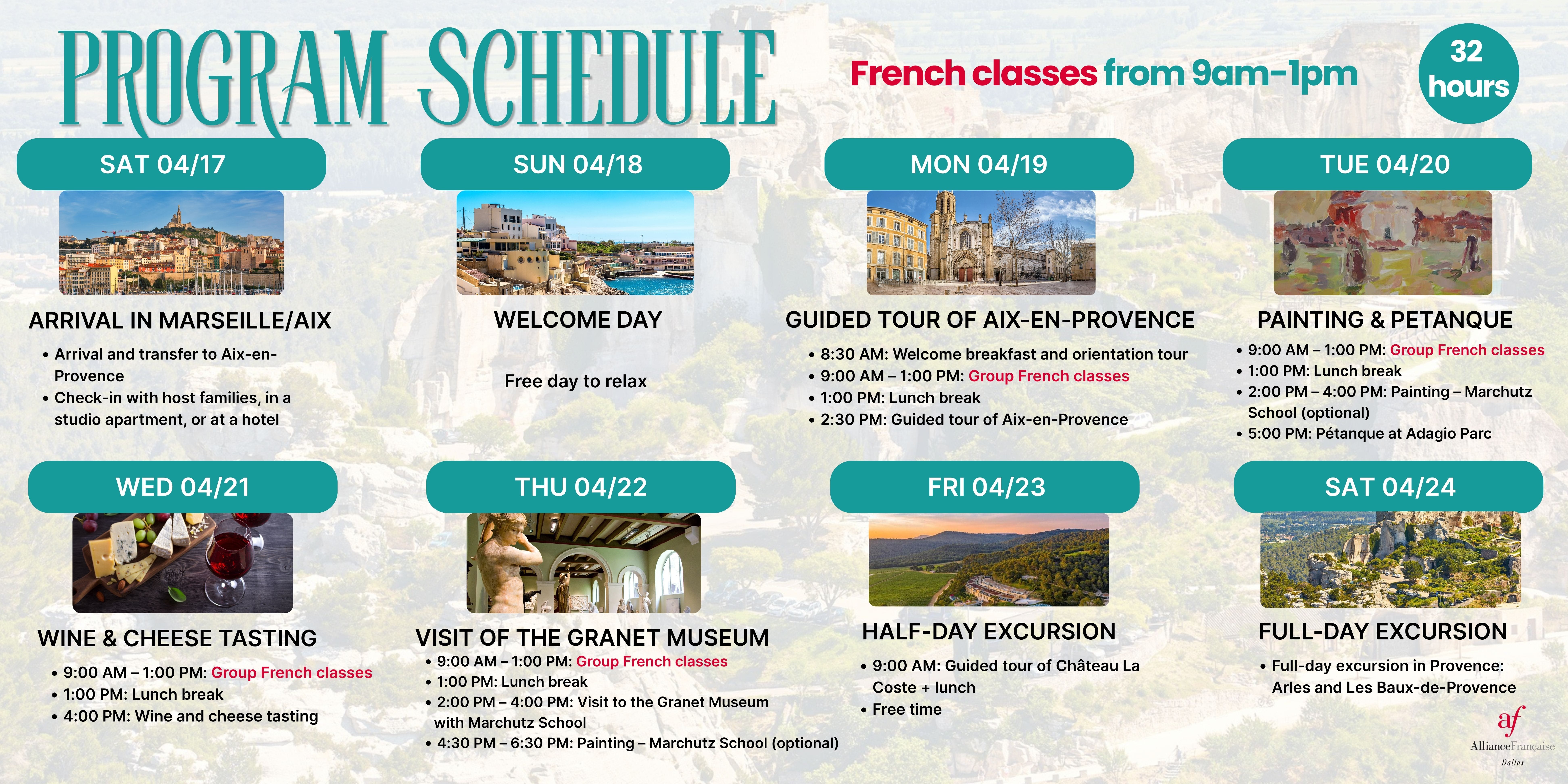 Provence immersion program participants